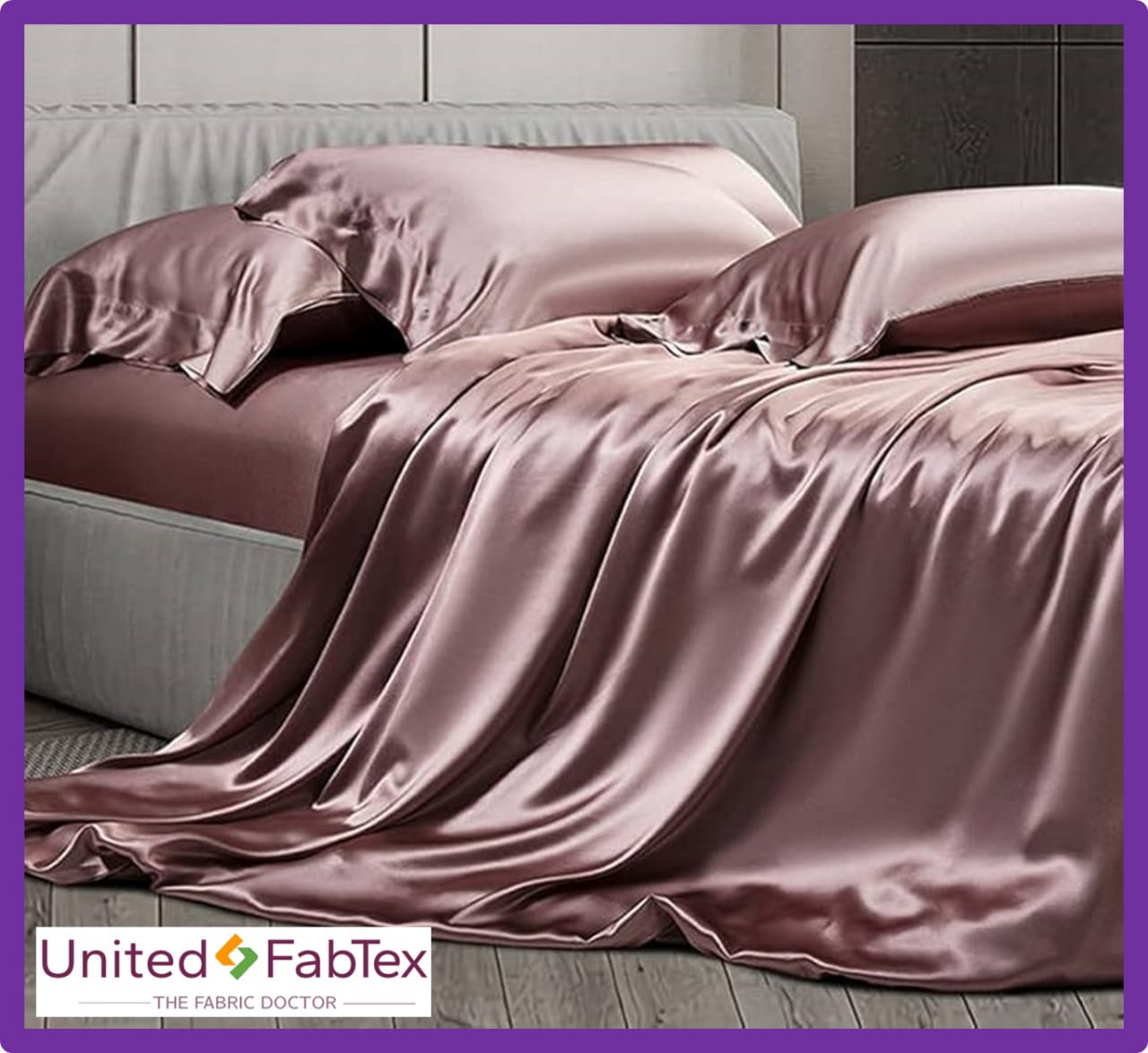 Chic Rose Gold Silk Velvet Bedsheet